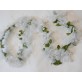 Biało - zielony wianek girlanda, wężyk z kwiatów jak żywe 80 cm