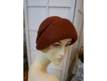 Alberta, ruda włosowa czapka toczek retro 54-58 cm