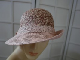 Pola różowo bordowy letni  kapelusz do 57 cm