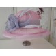 Różowo szary kapelusz sinamay 55-57 cm
