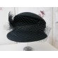 Wanda czarny kapelusz z woalką 58-59cm