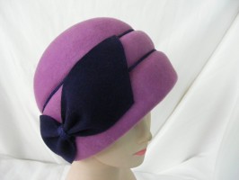 Turban-fioletowa filcowa czapka Vinage 57-60cm