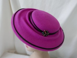 Ludwika różowy kapelusz dysk filc wełna