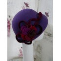 Pollina- fioletowy kapeluszo toczek Vintage 54-57 cm