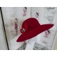 Vegas -czerwony kapelusz z dużym rondem-54-57 cm