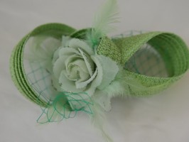 Zielony 3 w1 stroik do włosów sukni kapelusza